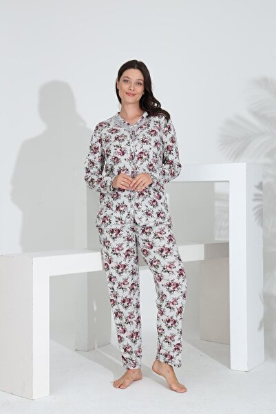 Evia Set de pijamale pentru femei Angelique, 100% bumbac, cu mâneci lungi, cu...