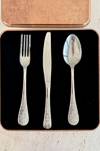 puun italy Antique 6-Person 36-Piece 18/10 Stainless Steel Cutlery Set (Silver)