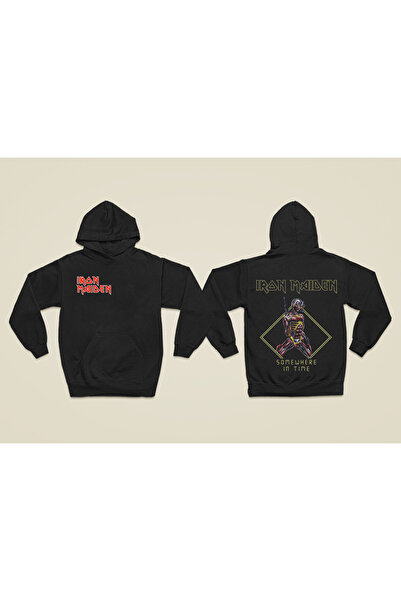 MAGORS سترة روك من القطن المطبوع بأكمام طويلة من IRON MAIDEN مكونة من 3 خيوط