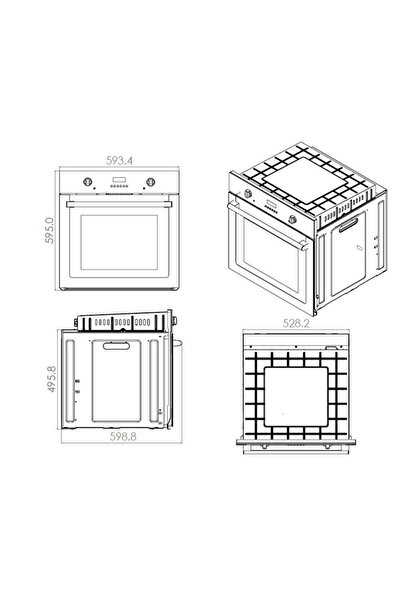 Ferre Beyaz Set ( D101 Beyaz Davlumbaz -ED076-WFA Beyaz Ocak- XE63CB Fryart Beyaz Fırın )