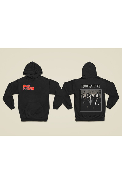 MAGORS سترة روك من القطن المطبوع بأكمام طويلة من IRON MAIDEN مكونة من 3 خيوط