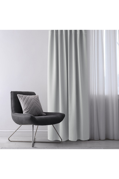 Amelia Home Blackout curtain with classic style rings, Juliette, density 230 g/m2, 140x270 cm, pastel gray
