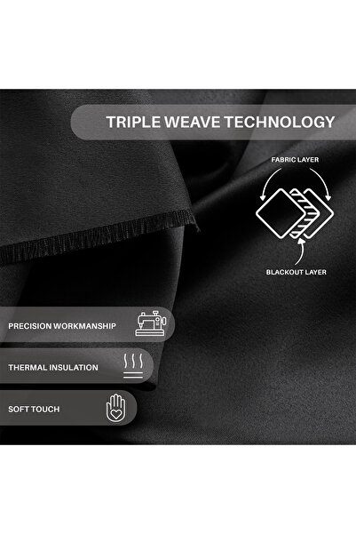 Five Store Blackout curtain with multifunctional drapery, Juliette, 230 g/m2, 200x270 cm, black, 1 pc