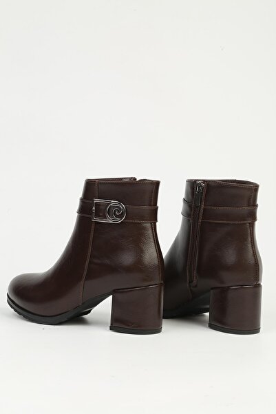 Pierre Cardin Kahve Parlak Yarım Fermuarlı Bot PC-55114