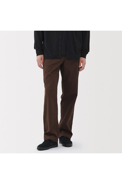 Muji بنطال تشينو واسع مغسول