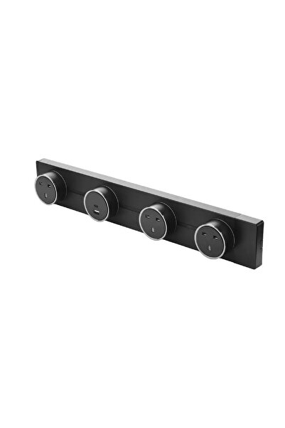 AULMO مسار طاقة مثبت على السطح، 3 مقابس، 1 USB و1 Type-C، رمادي