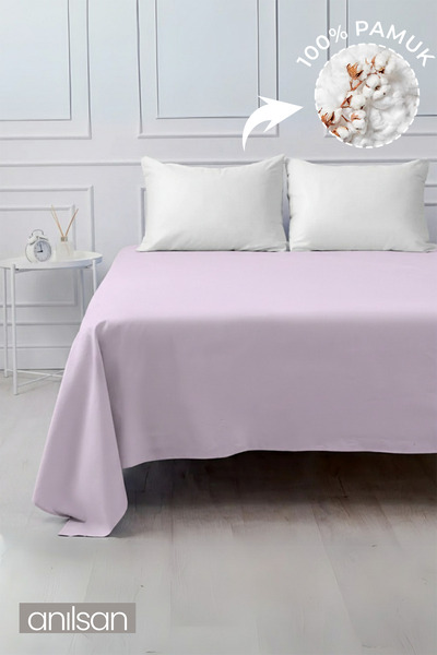 Anılsan Elastic-Free Mint Green Sheet 100% Cotton Double/Single Size, 63 Threads