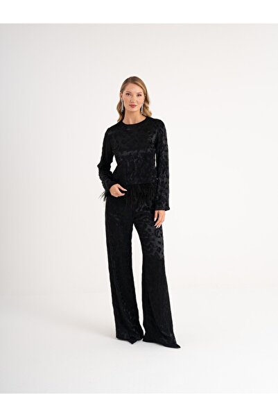 SERPİL Jakarlı Desenli Şık İkili Takım37346