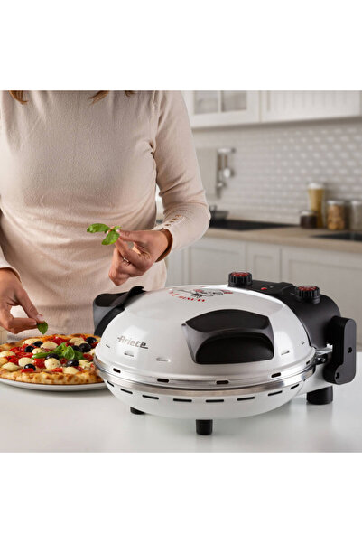 ARIETE Electric pizza oven 0918/00, 1200W, 32 cm, 400C, 5 levels, Stone plate, Nonstick, White