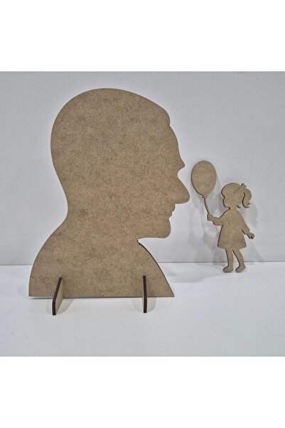 toptanetkinlikboyama Atatürk and Girl Child Wooden Painting Set – April 23 Themed (Unassembled)