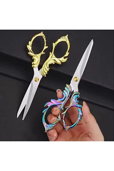 iğne izi Large Size Promise Engagement Scissors, Ribbon Opening Special Occasion Ceremony Sewing Embroidery Scissors Copper