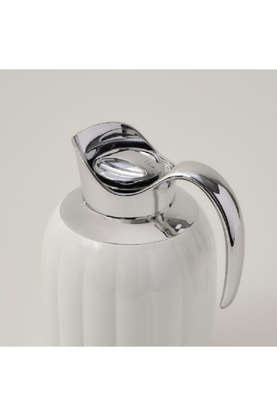 Dallaty Pumpk steel vacuum flask white & chrome 1L