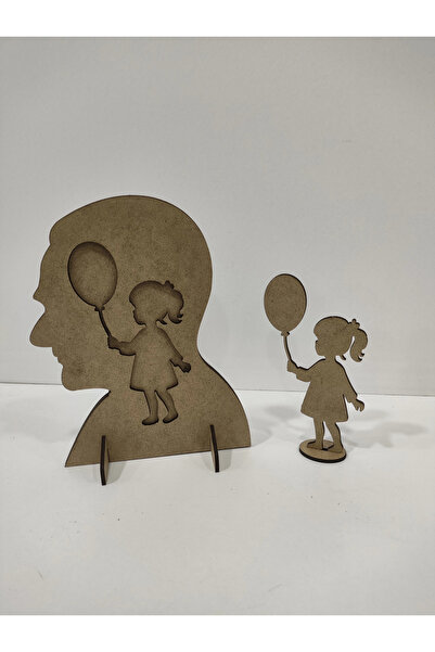 toptanetkinlikboyama Atatürk and Girl Child Wooden Painting Set – April 23 Themed (Unassembled)