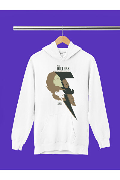 MAGORS سترة روك قطنية مطبوعة بأكمام طويلة وقلنسوة بثلاثة خيوط من THE KILLERS