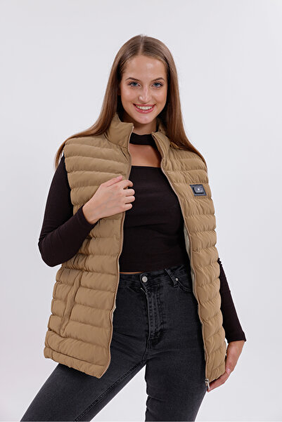 Montland Women's Mink Nova Fabric Puffer Vest