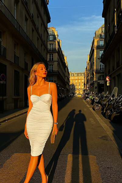 Sisa Butik ÖZEL FİYAT İthal Likralı Simli Kumaş Ip Askılı Elbise