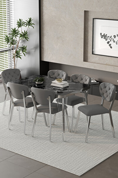 BY ORHAN GÜZEL Mutfak Masası Takımı Elma Serisi 6 Sandalyeli