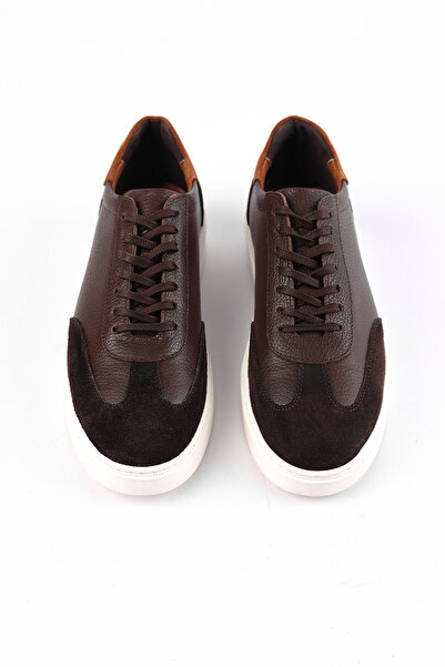 Rodrigo Erkek Sneakers %100 İç Dış Hakiki Deri Bağcıklı Kahverengi Ayakkabı