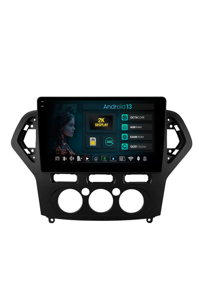 HUB64 Navigatie 2K Ford Mondeo (2007-2010) Clima Manuala, 4GB RAM, Octacore, Slot Sim 4G