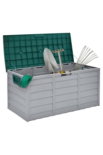 DacEnergy Garden storage box, made of plastic, hinged lid, resistant to...
