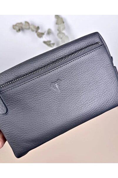 Fil Deri Genuine Leather Large Handbag with Zipper and Handle Strap 2106
