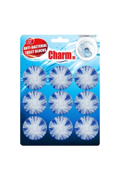 ACE مجموعة مكعبات المرحاض المضادة للبكتيريا من تشارم (أزرق، 9 قطع)