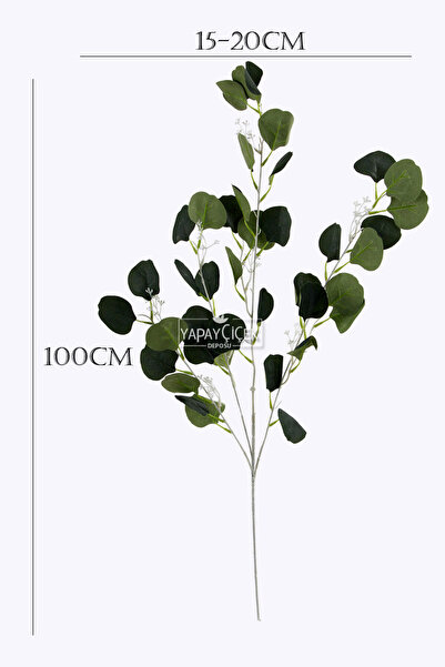 Yapay Çiçek Deposu Yapay Tomurcuklu Okaliptus Dalı 100 cm Yeşil