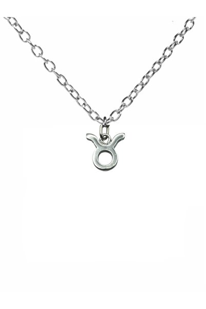 Herşey Nota Taurus Zodiac Symbol Necklace – 60 cm Chain, Zinc Plated Unisex Astrological Design