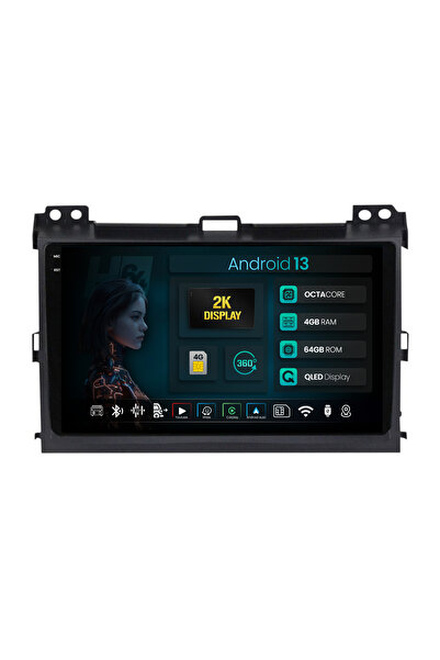 HUB64 Navigatie 2K Toyota Prado J120 (2002 - 2010), 8GB RAM, Android 13, Octa...