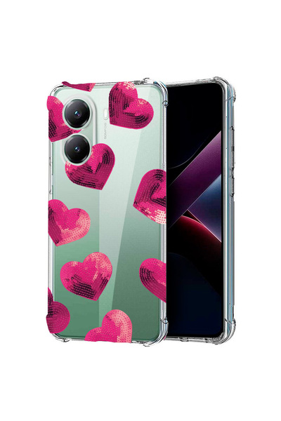 bestcase Αντικραδασμική θήκη πίσω μέρους για Poco X7 Pro 5G, μοτίβο καρδιάς, ...