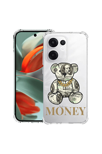 bestcase Carcasă spate antișoc pentru OPPO Reno13 F 5G, ursuleț de pluș cu ba...