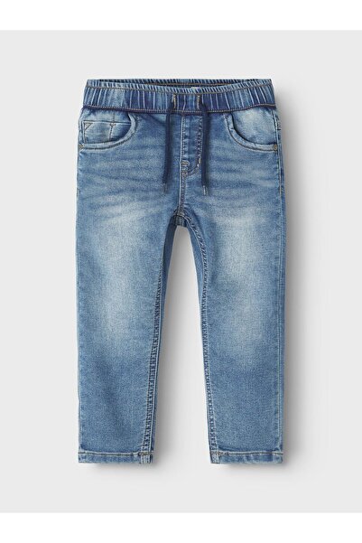 Name it Jeans mit geradem Bein und Sweatstoff