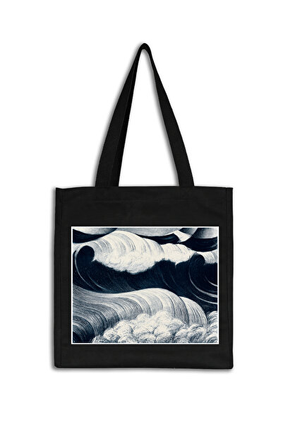INKD Sanatsal Kanvas Çanta – C. R. W. Nevinson "The Wave"Tasarım - 35x40x10cm