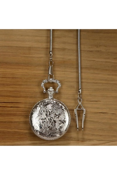 HEPBİMODA Moon Star Nostalgic Pocket Watch with Chain Gift Watch Pocket Watch with Box