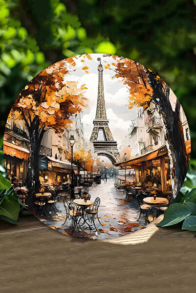 kutuTR Paris Manzaralı Eyfel Kulesi Temalı UV Baskı MDF Duvar Süsü – 33x33 cm...