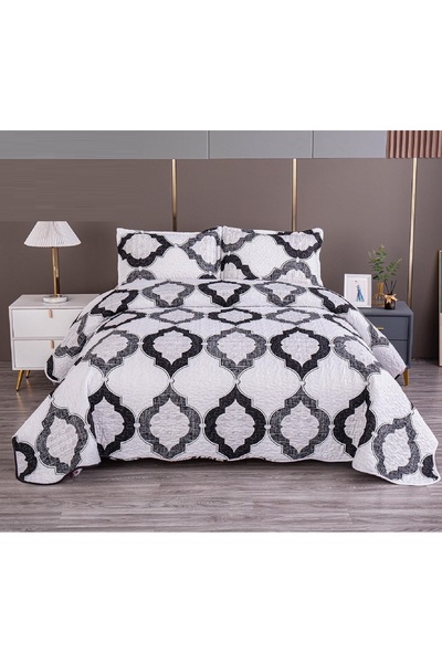 CHIRASO Microfiber Quilted Duvet Set, 2-Sided, 3-Piece, Duvet Cover 220x240cm, 2 Pillowcases