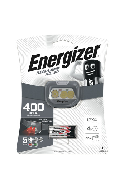 Energizer LED headlamp, Energizer, 400 lm, IPX4, range 80m x 3 AAA included
