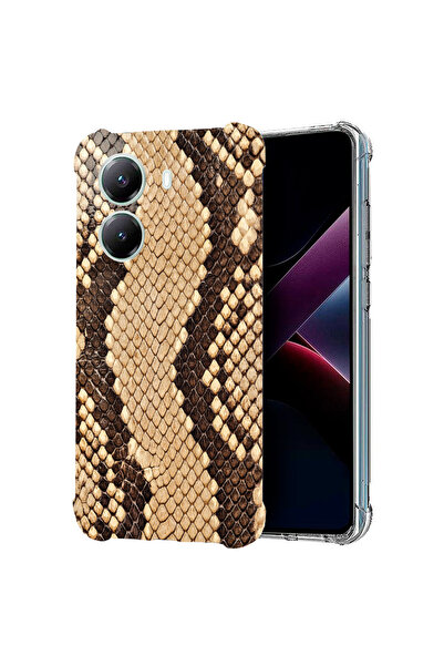 bestcase Αντικραδασμική θήκη πλάτης για Poco X7 Pro 5G, μοτίβο δέρματος φιδιο...