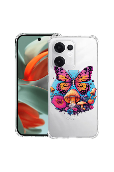 bestcase Carcasă spate antișoc pentru OPPO Reno13 F 5G, Dream Colors - Flutur...