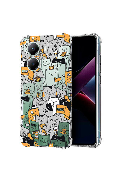 bestcase Carcasă spate antișoc pentru Poco X7 Pro 5G, model pisică, 1988230 A...
