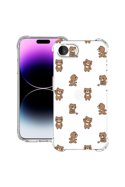 bestcase Carcasă spate antișoc pentru Apple iPhone 16e, model ursuleț de pluș...