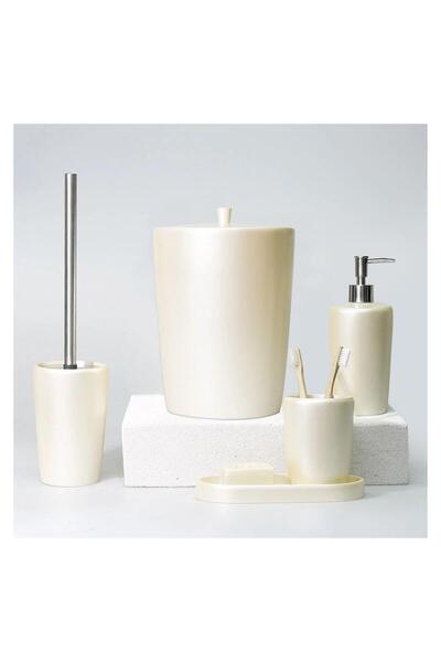 Magic Home طقم حمام مخروطي من سليم ديكور لون لؤلؤي