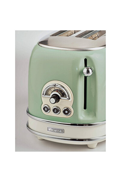ARIETE Bread toaster VINTAGE 0155/04, 810W, 2 slices, 3 functions, 6 levels, Removable tray, Green