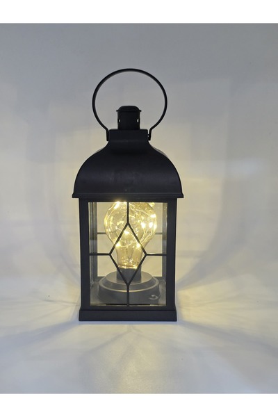 Furkan Dekoratif Pilli Led Mumlu Kandil Asılabilir Fener 10 x 22 cm