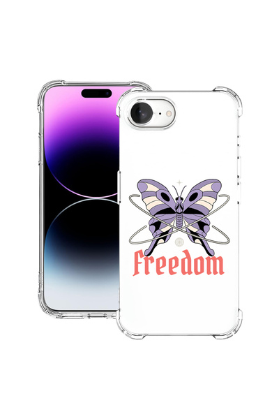 bestcase Αντικραδασμική θήκη πλάτης για Apple iPhone 16e, Freedom - Butterfly...