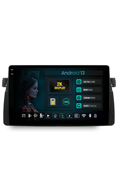 HUB64 Navigatie 2K BMW E46, 8GB RAM, Android 13, Octacore, Slot Sim 4G