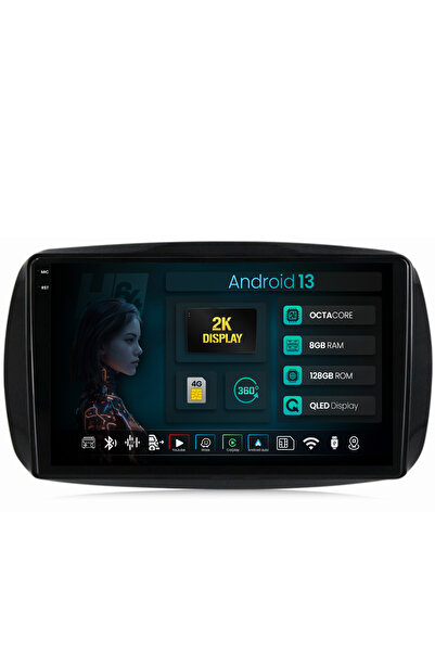 HUB64 Navigatie 2K Smart For Two (2016-Prezent), 8GB RAM, Android 13, Octacor...