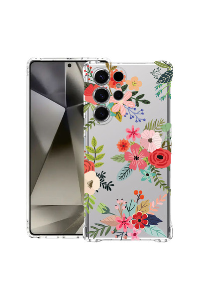 bestcase Αντικραδασμική θήκη πλάτης για Samsung Galaxy S25 Ultra, Λουλούδια, ...