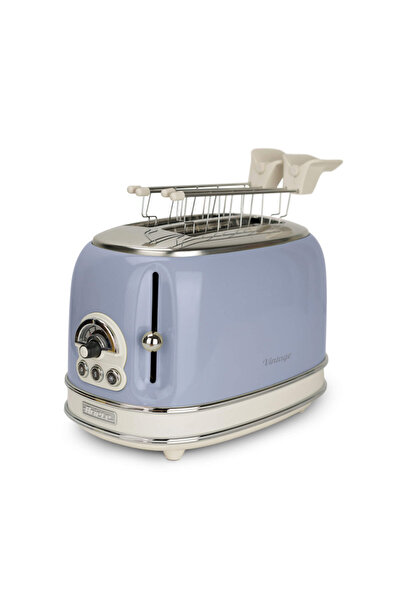 ARIETE Bread toaster VINTAGE 0155/05, 810W, 2 slices, 3 functions, 6 levels, Removable tray, Blue