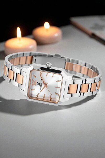 Daniel Klein Women's Wristwatch, Steel Band&Case+Bracelet Gift Rose-Silver Zmdk1199